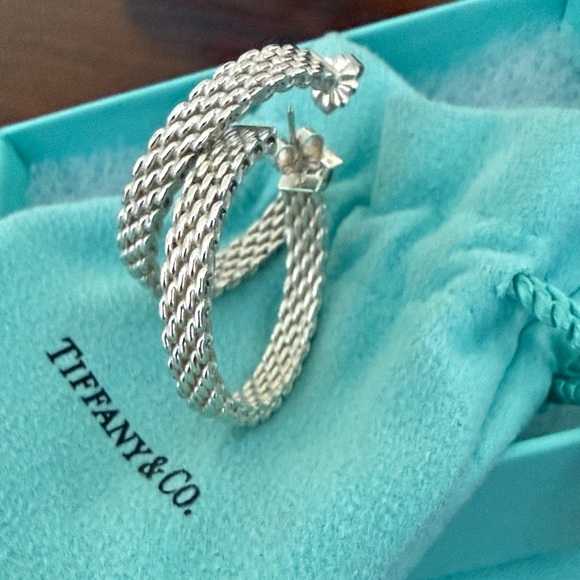 Tiffany & Co. Jewelry - Large Tiffany & Co. Somerset Mesh Rope Design Hoop Earrings - Firm price